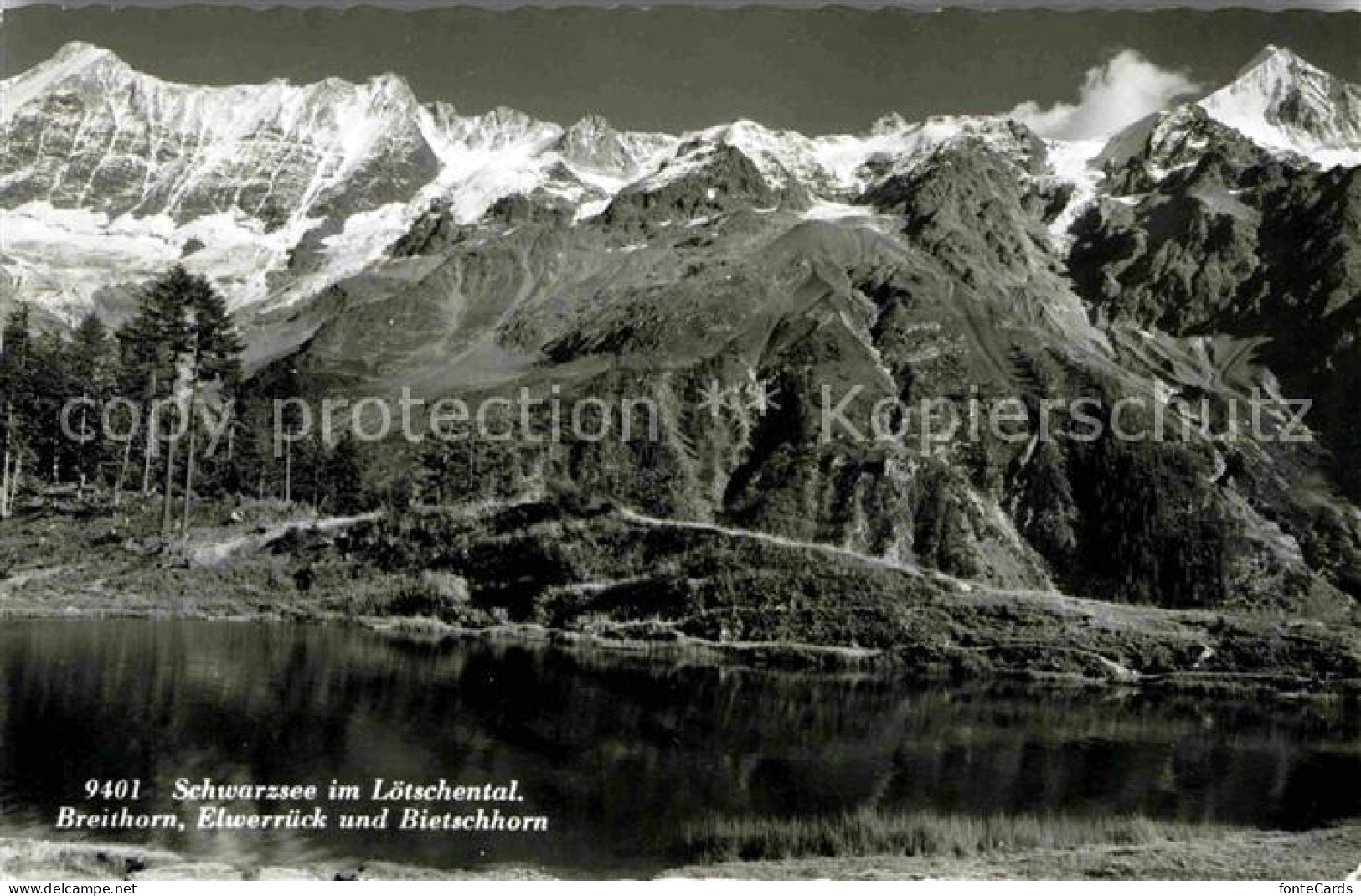 12671570 Loetschental Schwarzsee Bergsee Mit Breithorn Elwerrueck Bietschhorn Be - Andere & Zonder Classificatie