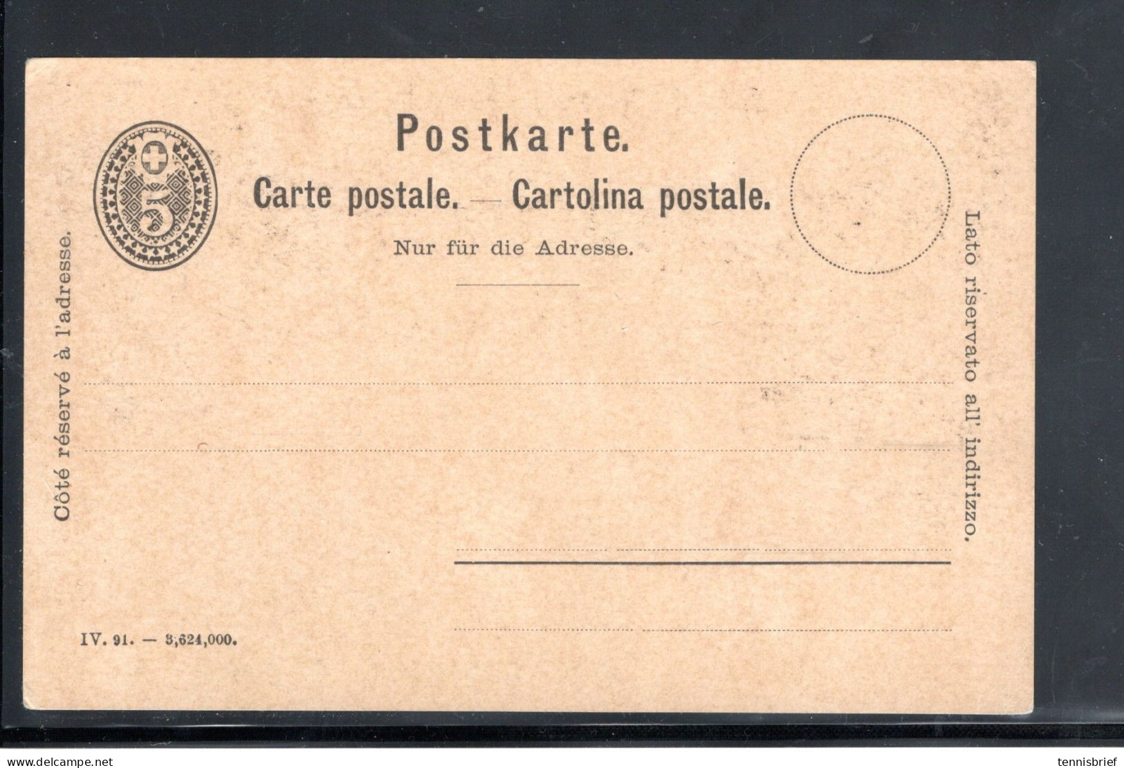 1891 ,5 Rp. Halb-Amtlicher  Zudruck " JUBILÄUMS_POSTKARTE 1891 " Ungebraucht , Vorläufer Bundesfeier,Fr.150,-   #182 - Interi Postali