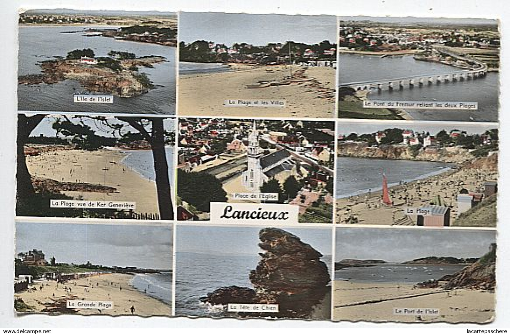 X122075 BRETAGNE COTES D' ARMOR LANCIEUX ILE ET PORT DE L' ISLET PLAGE VILLAS PONT DU FREMUR PLACE EGLISE MULTIVUES - Lancieux