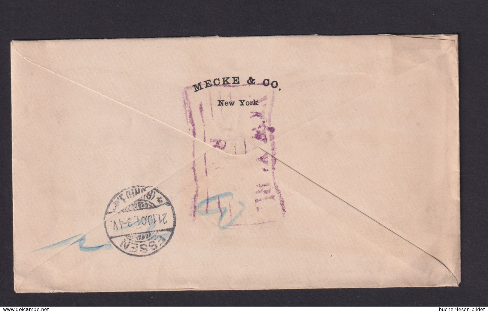 1901 - 1, 2 Und 10 C. Auf Einschreibbrief Ab New York Nach Essen - Storia Postale