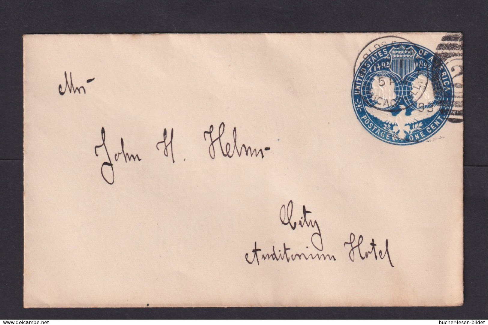 1893 - 1 C. Columbus-Ganzsache Mit Passendem Duplex-Stempel Zur Weltausstellung Chicago - SELTEN - Briefe U. Dokumente