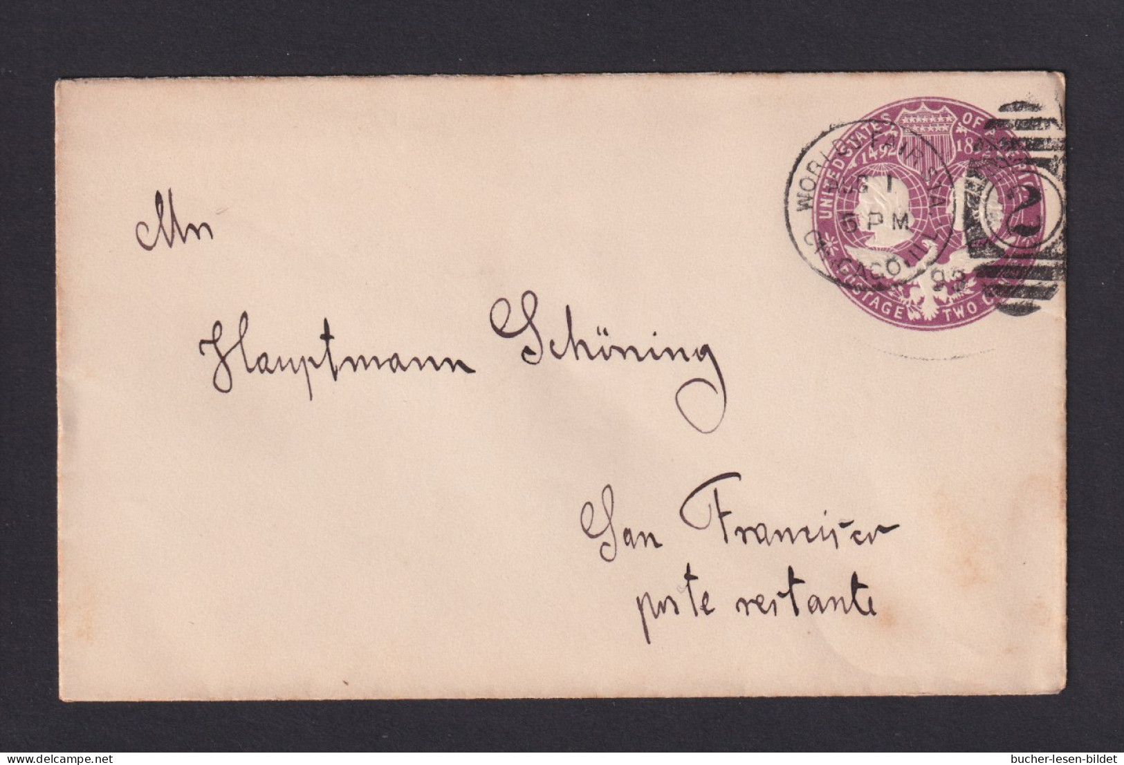 1893 - 2 C. Columbus Ganzsache Mit Passendem Sonderstempel Chicago - Nach San Francisco - Cartas & Documentos