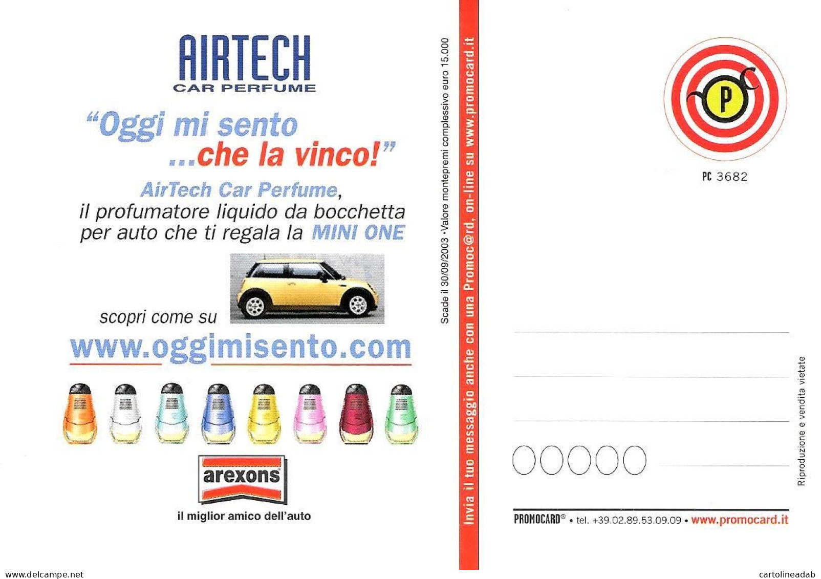 [MD9539] CPM - AREXONS - AIRTECH CAR PARFUME - PROMOCARD 3682 - PERFETTA - Non Viaggiata - Publicité