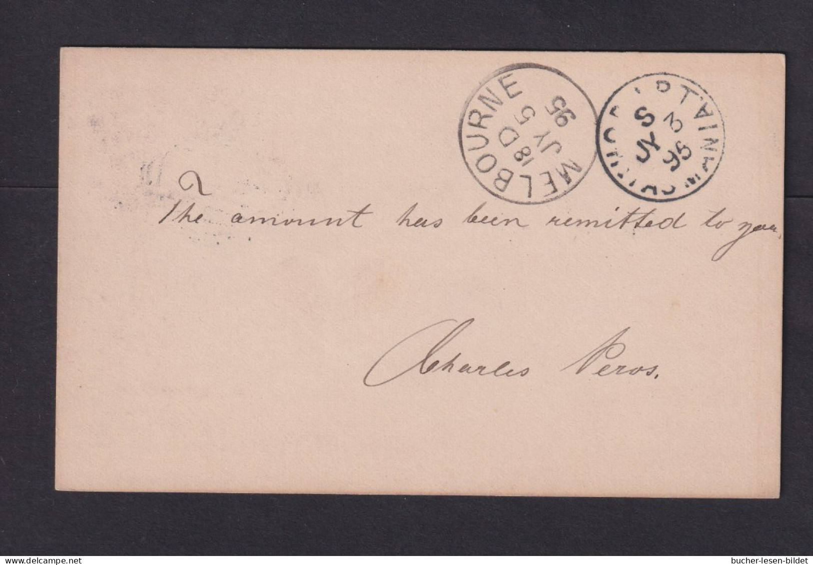 1895 - 1 P. Ganzsache Ab MOONAH Nach Melbourne - Covers & Documents