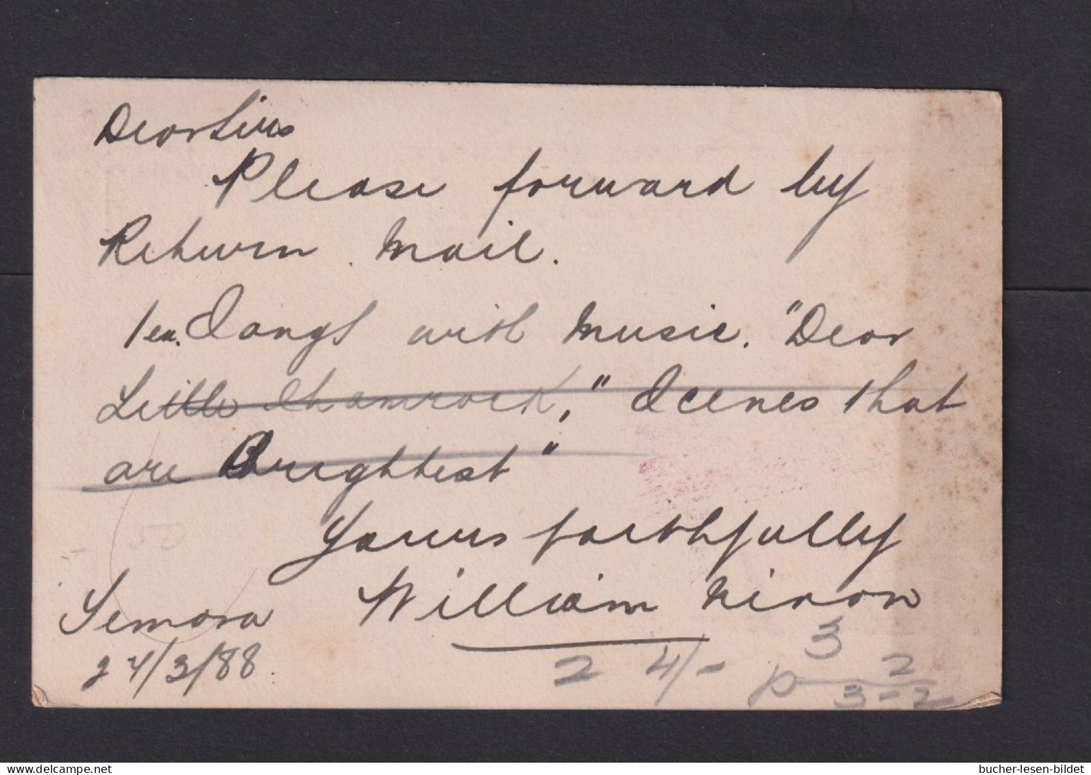 1888 - 1 P. Ganzsache (P 3) Ab TEMORA Nach Sydney - Cartas & Documentos