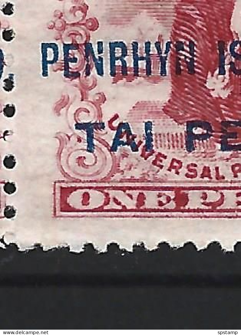 Penrhyn Island 1902 Overprints On NZ 1d MNH Marginal Strip Of 4 , 2 Units With Broken N Variety - Penrhyn