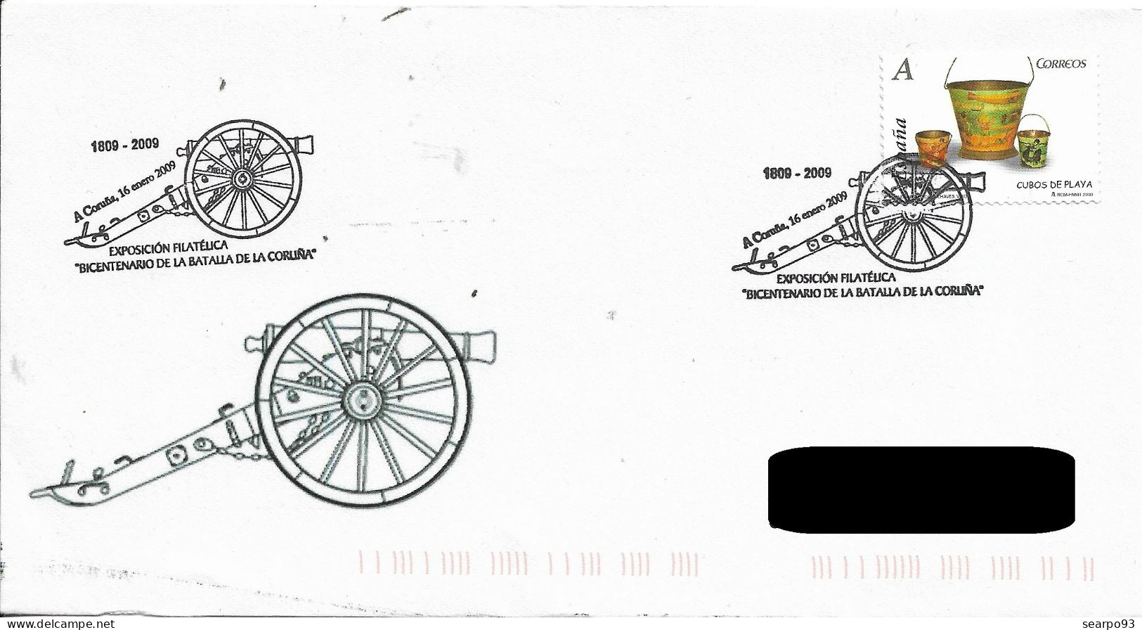 SPAIN. POSTMARK. 200th ANNIV. CORUÑÁ BATTLE. 2009 - Machines à Affranchir (EMA)