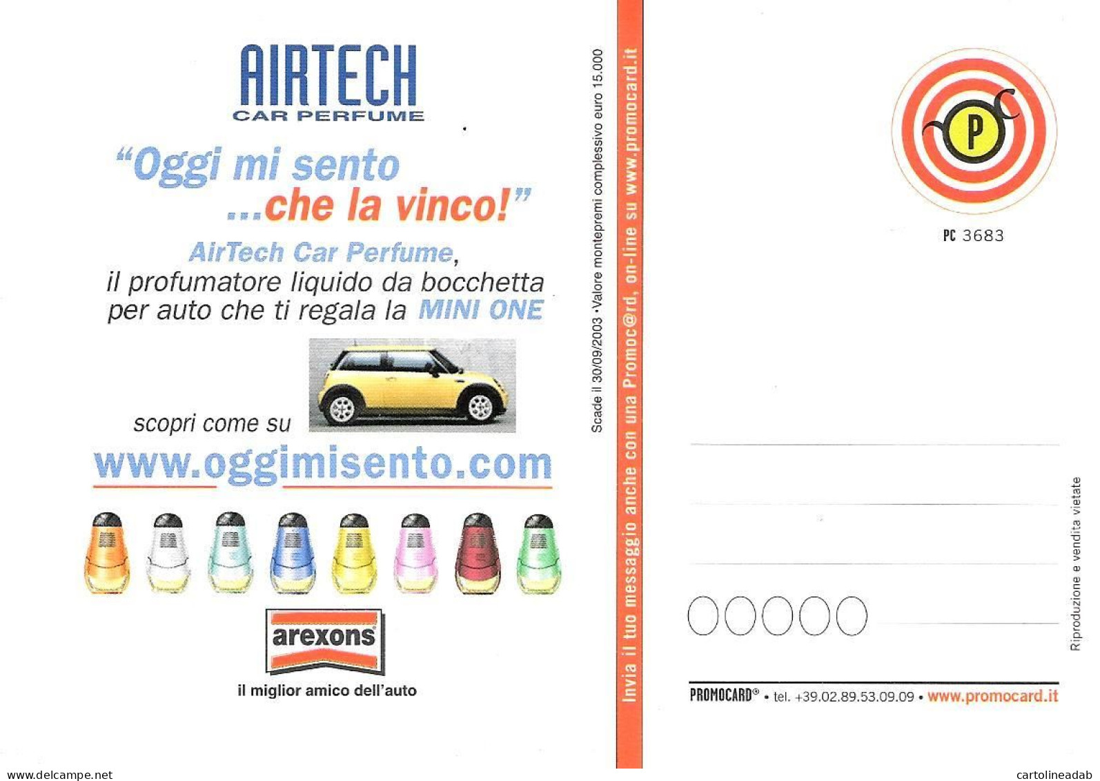 [MD9540] CPM - AREXONS - AIRTECH CAR PARFUME - PROMOCARD 3683 - PERFETTA - Non Viaggiata - Advertising