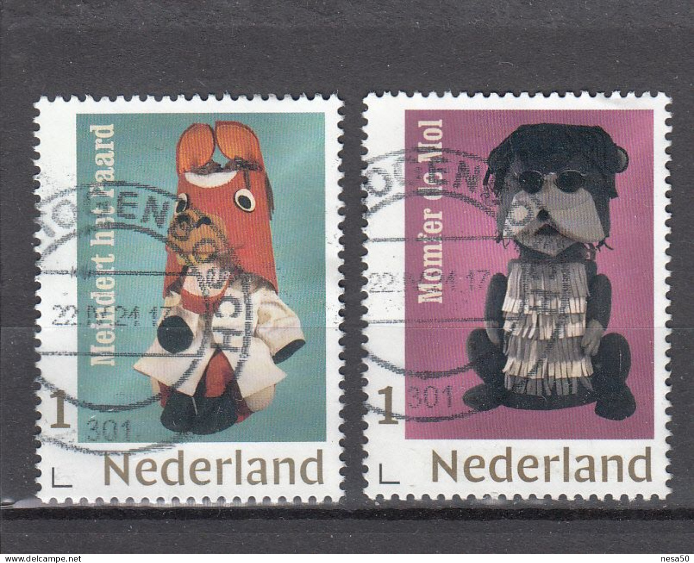 Nederland Persoonlijke Zegels: Fabeltjeskrant: Meindert Het Paard + Monfer De Mol, Gestempeld - Used Stamps