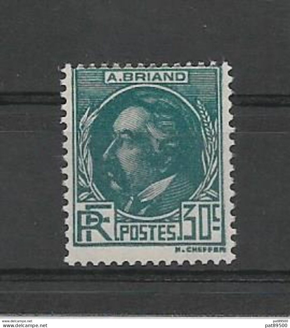 FRANCE 1933 Aristide Briand    N° YT 291  Neuf** Mauvais Centrage - Unused Stamps