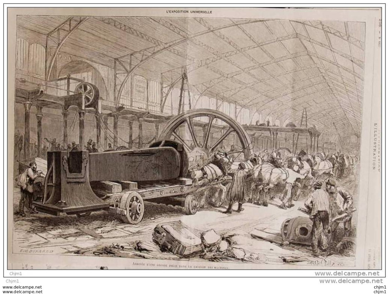 L&acute;exposition Universelle - Galerie Des Machines - Page Original 1878 - Historische Dokumente