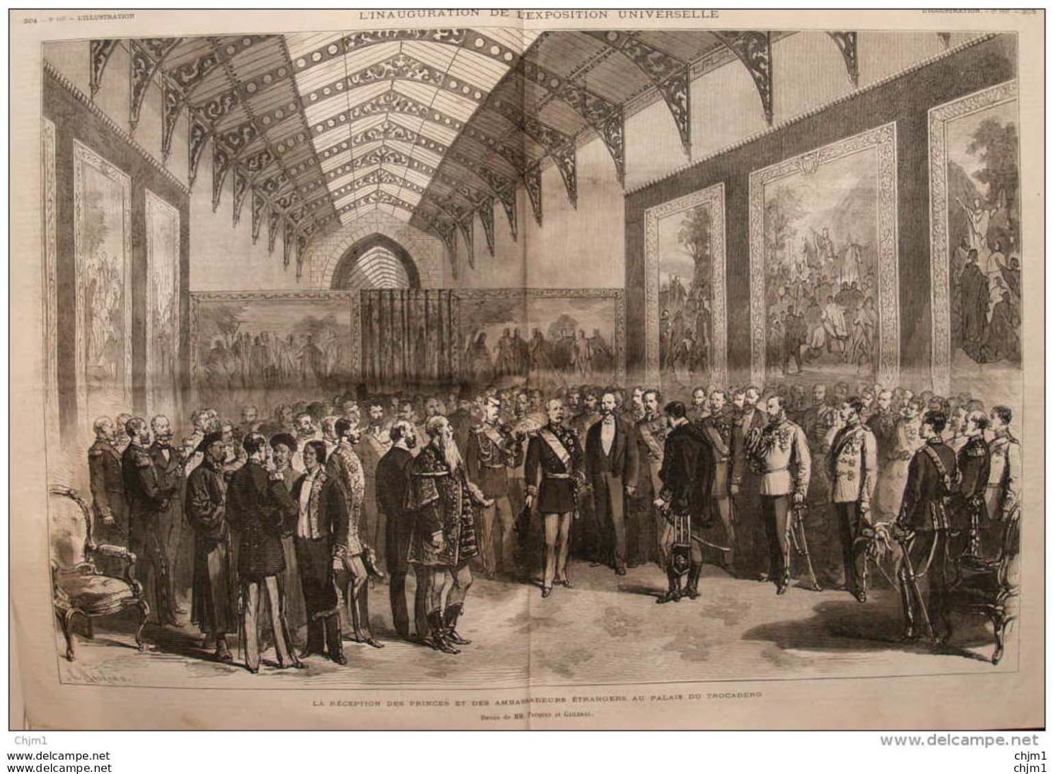 Exposition Universelle - Réception Des Princes Et Des Ambassadeurs étrangers Au Palais Du Trocadero Page Original - 1878 - Historische Dokumente