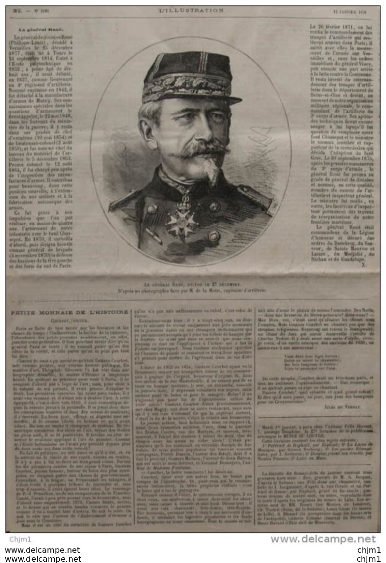 Général Réné -  Page Original - 1878 - Historische Dokumente