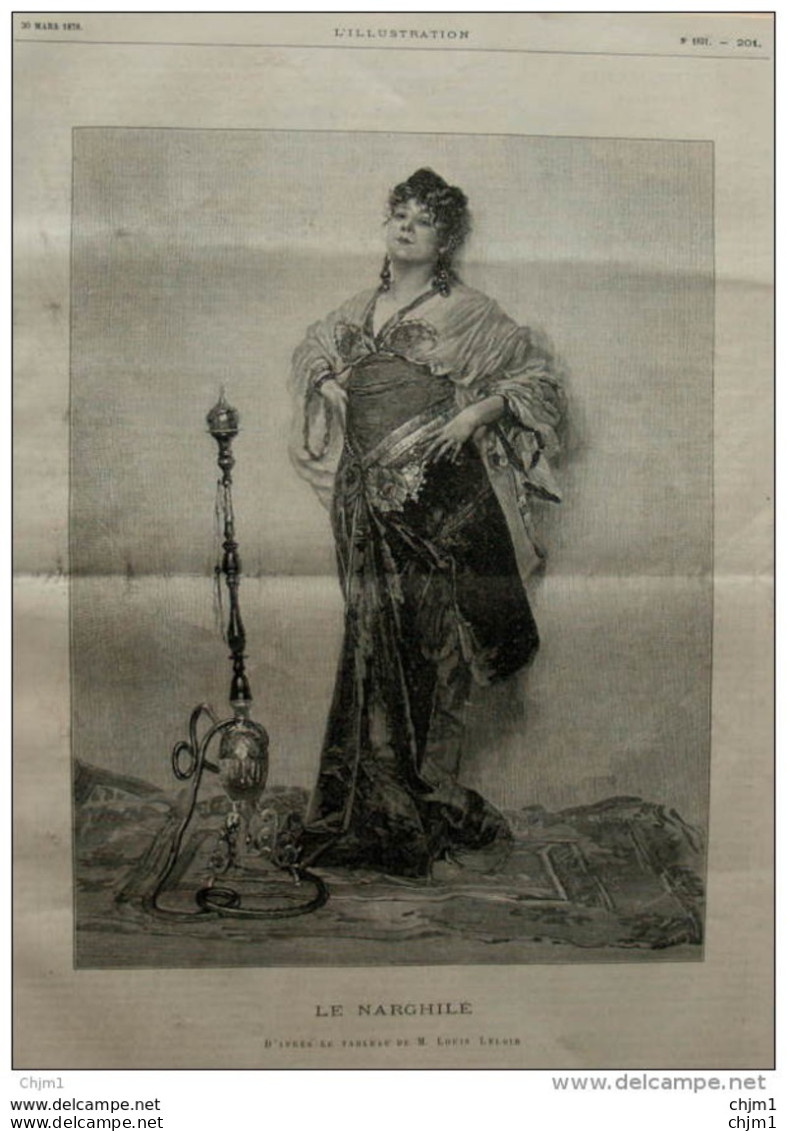 "Le Narghilé" - D'après Le Tableau De M. Louis Leloir  -  Page Original - 1878 - Historische Dokumente
