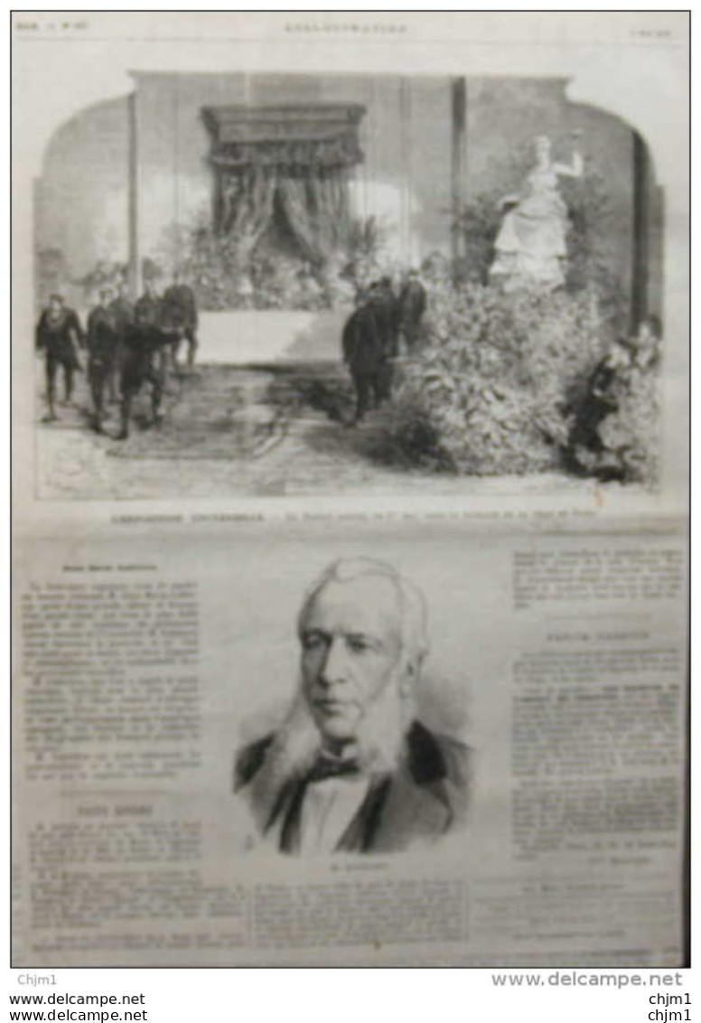 M. Gutierrez - L'exposition Universelle, Le Buffet Dressé Dans Le Pavillon De La Ville De Paris - Page Original 1878 - Documents Historiques