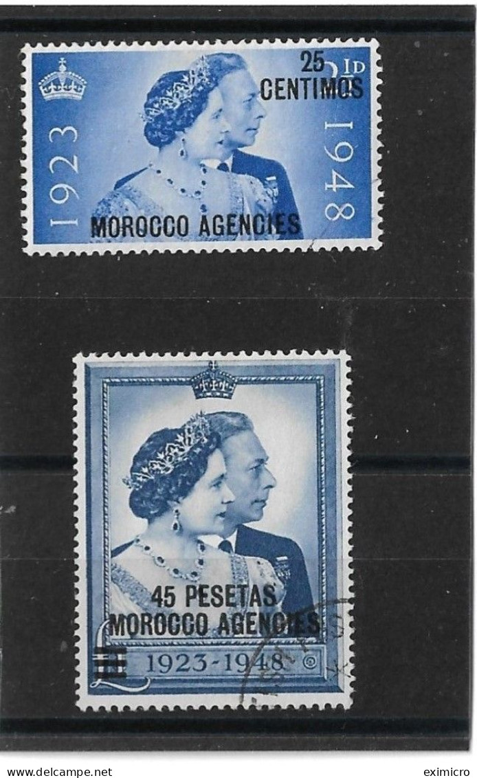 MOROCCO AGENCIES  SPANISH CURRENCY 1948 SILVER WEDDING SET FINE USED Cat £29 - Oficinas En  Marruecos / Tanger : (...-1958