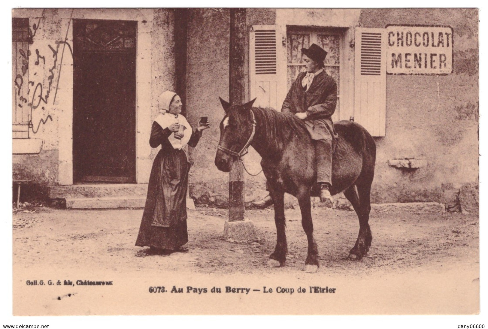 AU PAYS DU BERRY - Le Coup De L'Etrier (carte Animée) - Autres & Non Classés