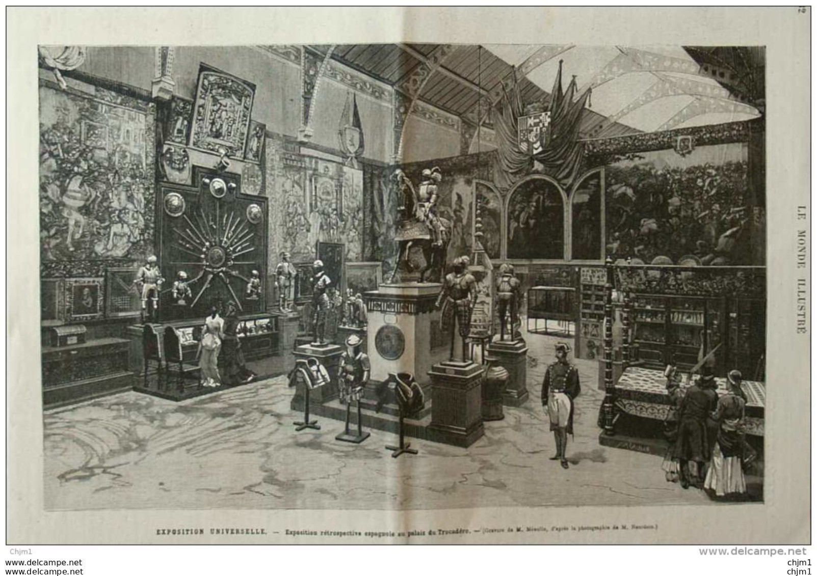 Exposition Universelle - Exposition Rétrospective Espagnole Au Palais Du Trocadéro - Page Original - 1878 - Documents Historiques