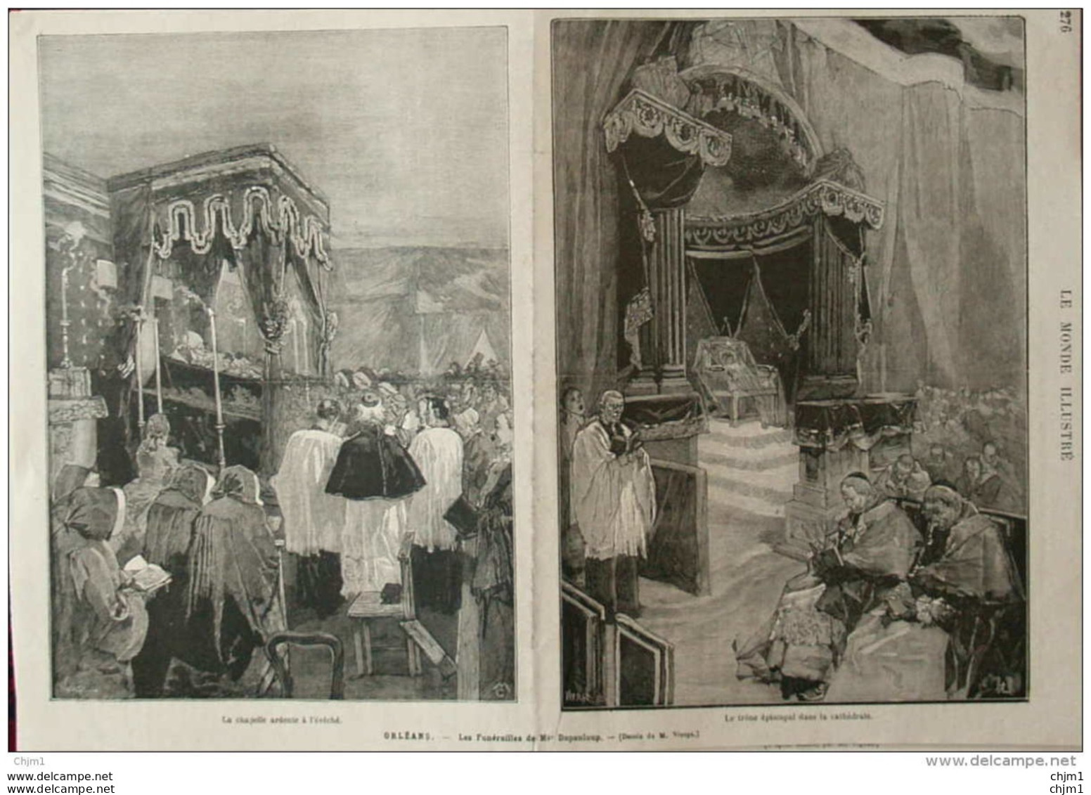 Orléans - Les Funérailles De Mgr Dupanloup - Page Original - 1878 - Documents Historiques