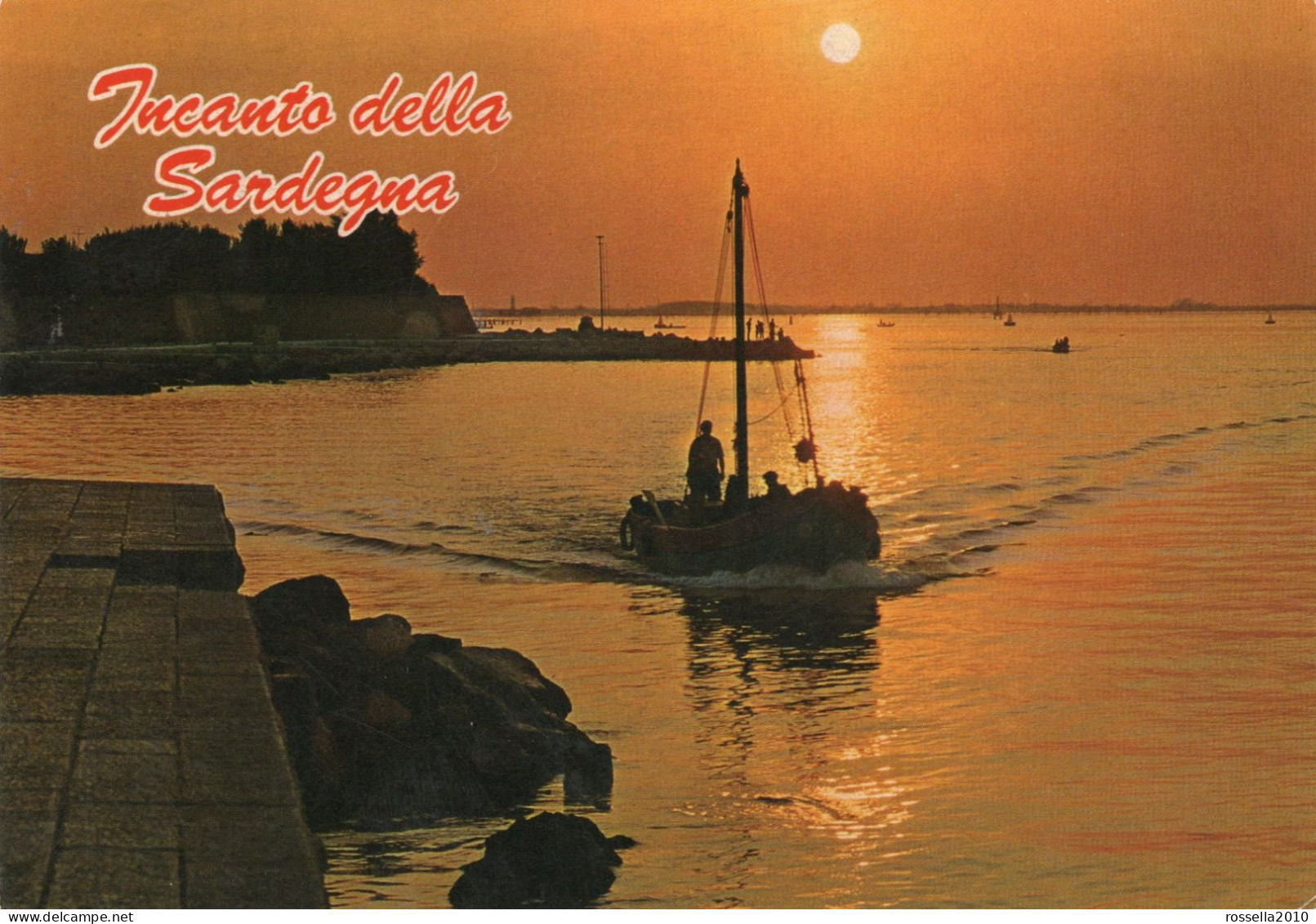 CARTOLINA 1980 ITALIA SALUTI SARDEGNA TRAMONTO Italy Postcard ITALIEN Ansichtskarten - Nuoro