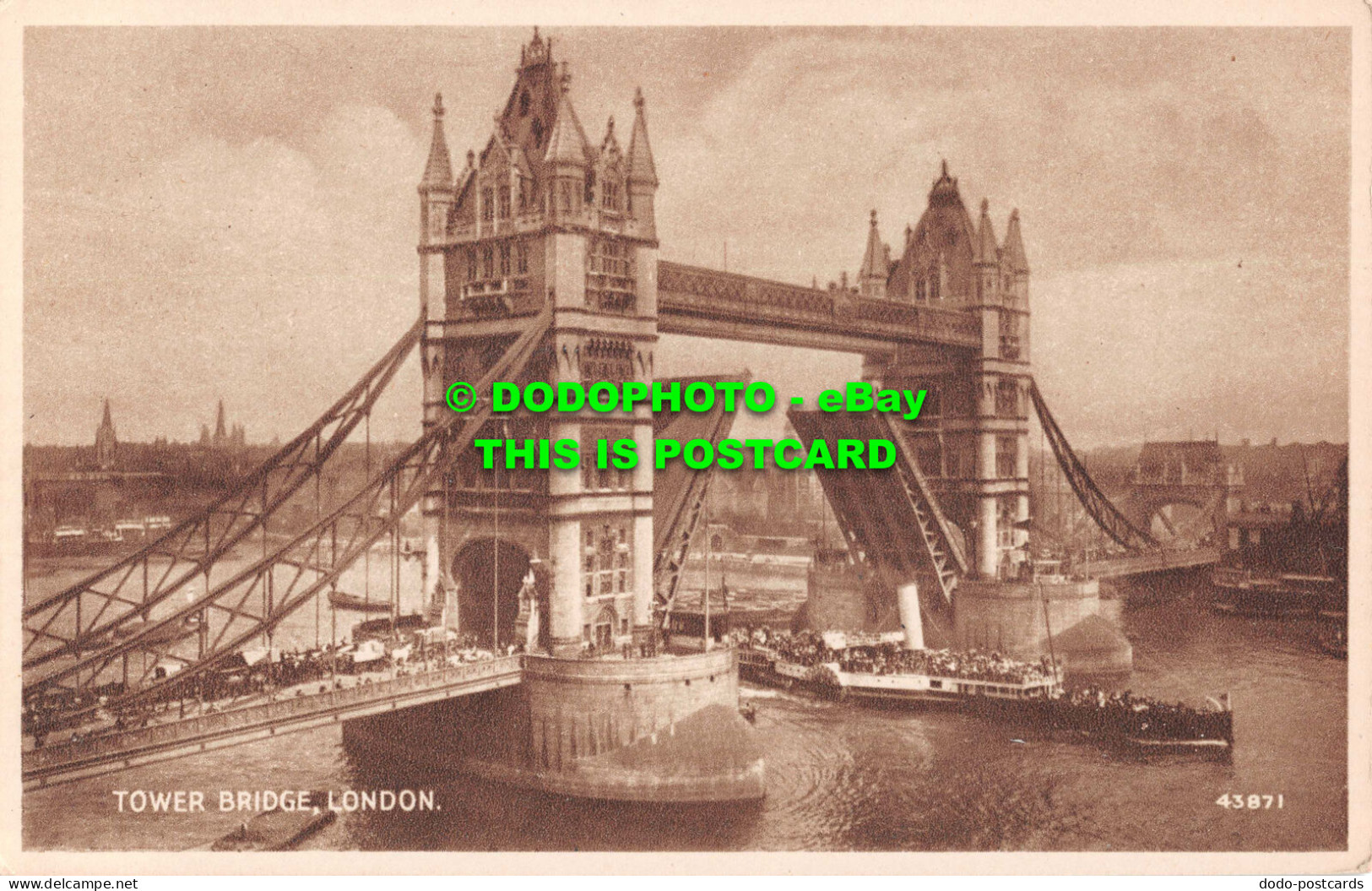 R536603 London. Tower Bridge. Valentine. Velvette Gravure - Andere & Zonder Classificatie