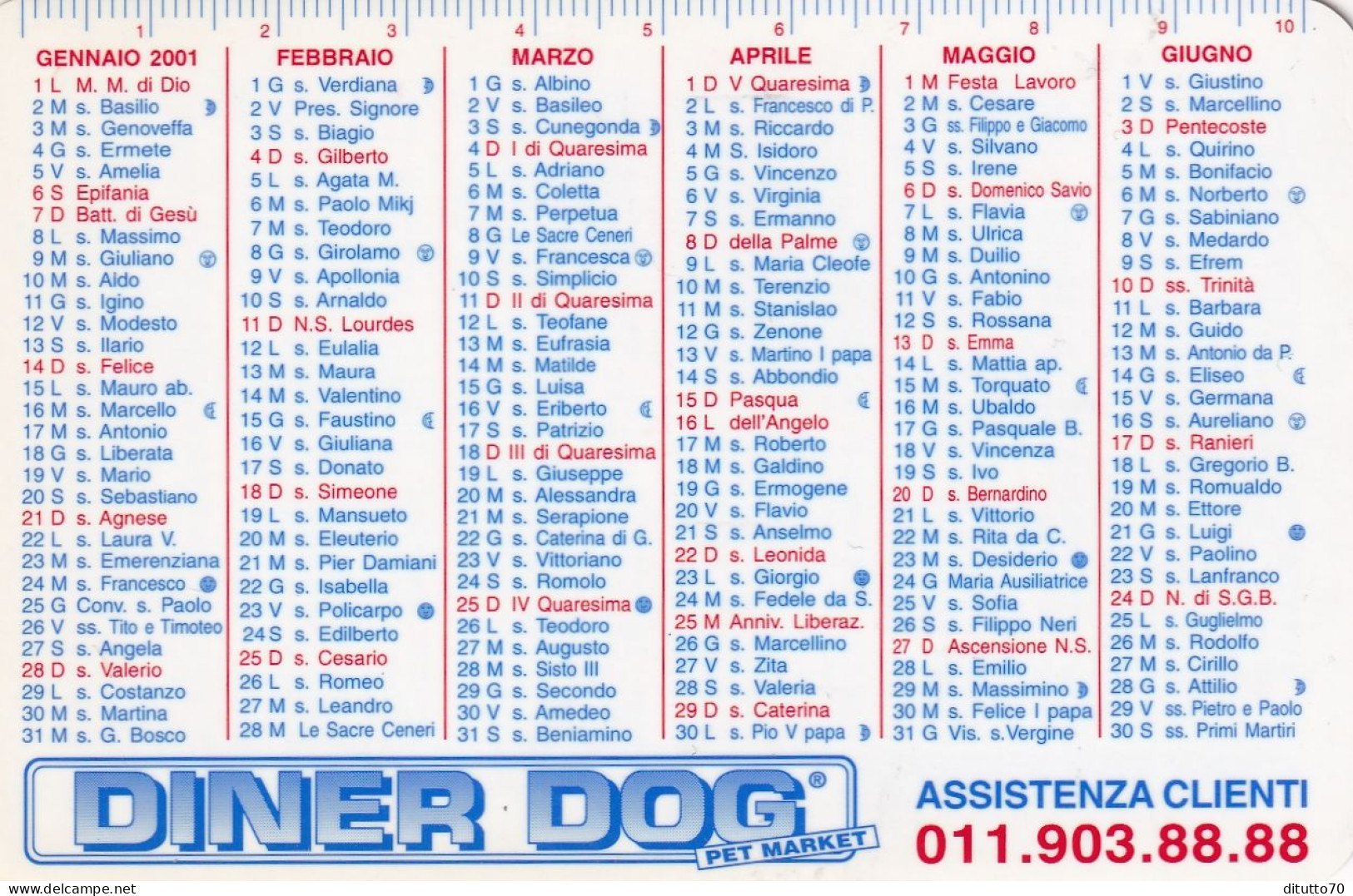 Calendarietto - Diner Dog - Anno 2001 - Klein Formaat: 2001-...