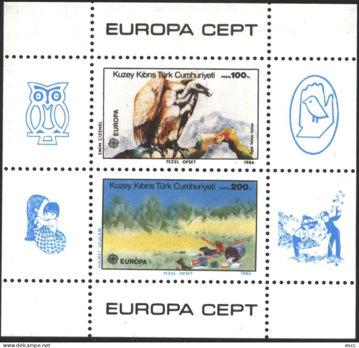 Mint S/S Europa CEPT 1986 From Turkish Cyprus - 1986