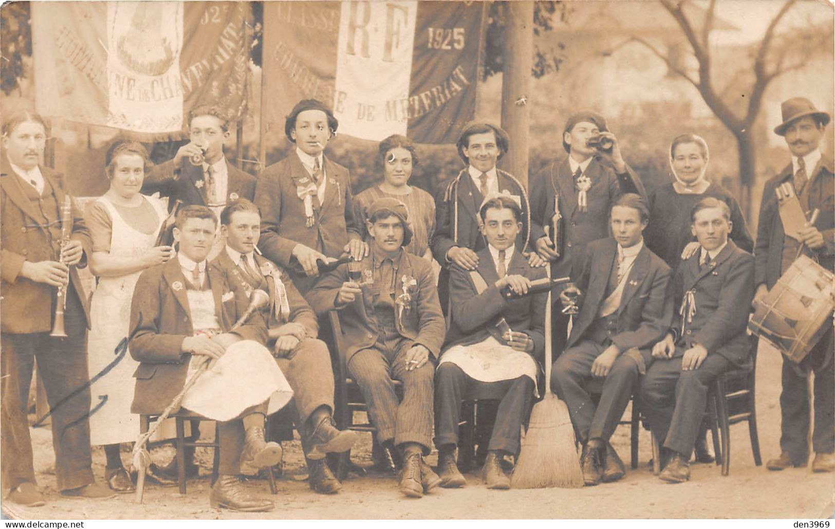 Communes De CHAVEYRIAT Et De Mézeriat (Ain) - Les Conscrits De La Classe 1925 - Carte-Photo Helgen Bourg - Ohne Zuordnung