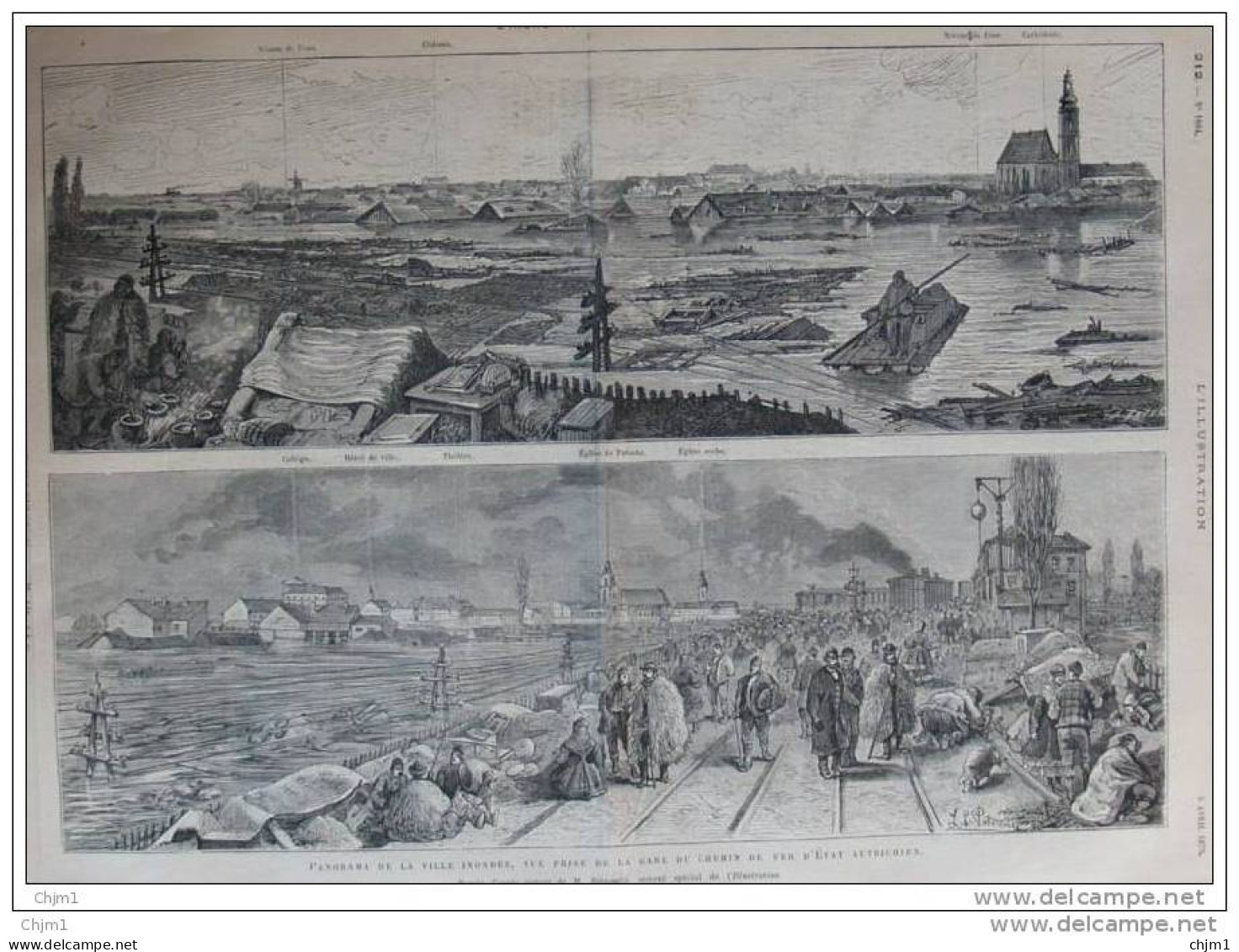 Inondation De Szegedin - Überschwemmung In Szegedin - église De Palanka - Page Original - 1879 - Documenti Storici