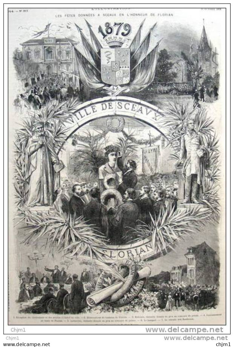 Ville De Sceaux - Fête En L&acute;honneur De Florian -  Page Original 1879 - Documenti Storici