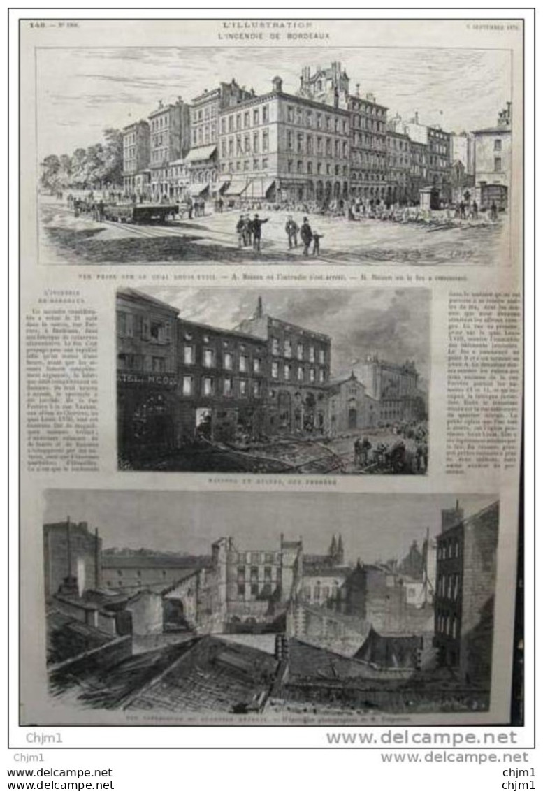 L&acute;Incendie De Bordeaux - Rue Ferrère - Page Original - 1879 - Documents Historiques