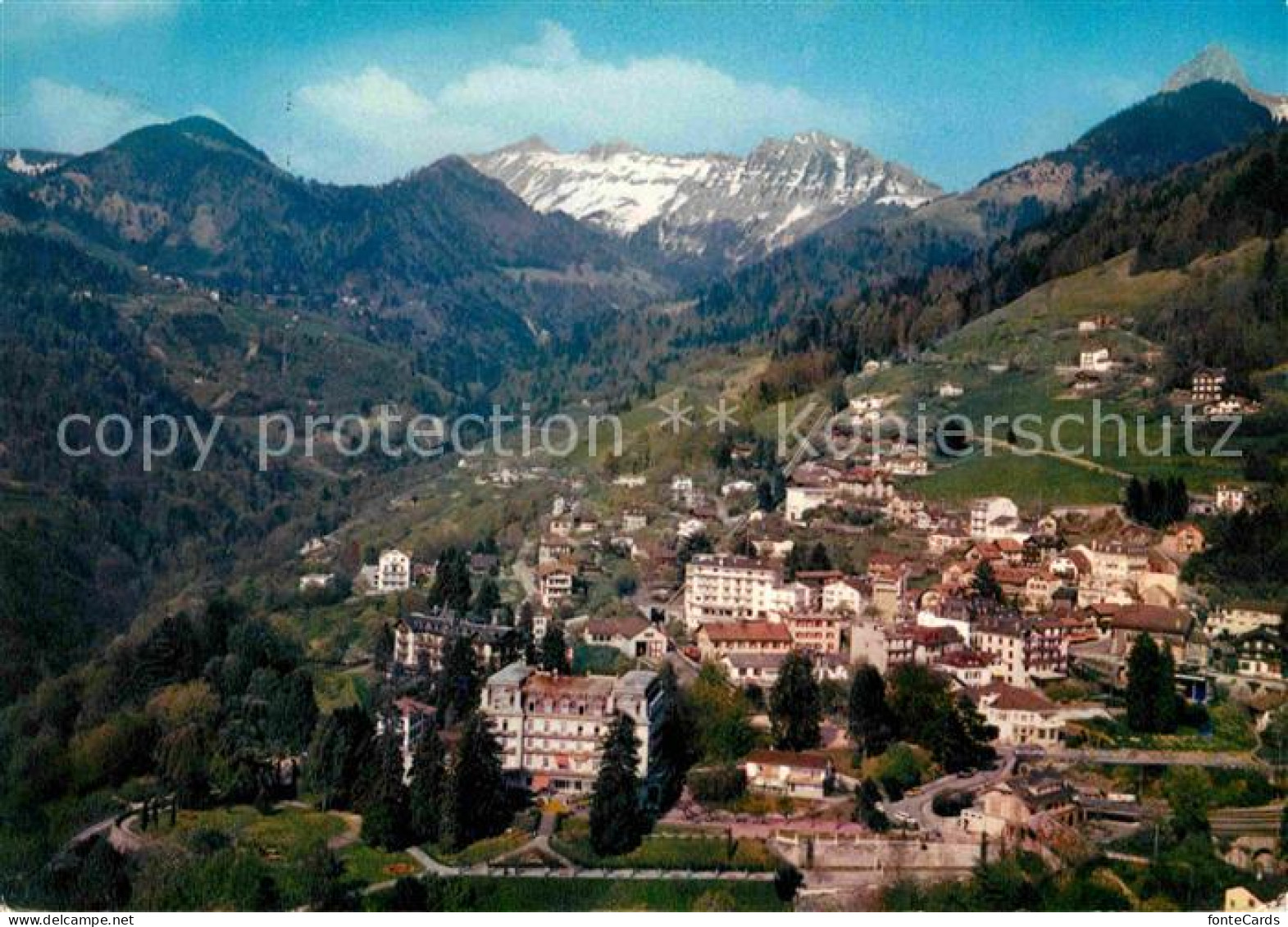 12663532 Glion Vue Generale Et Les Alpes Alpenpanorama Glion - Other & Unclassified