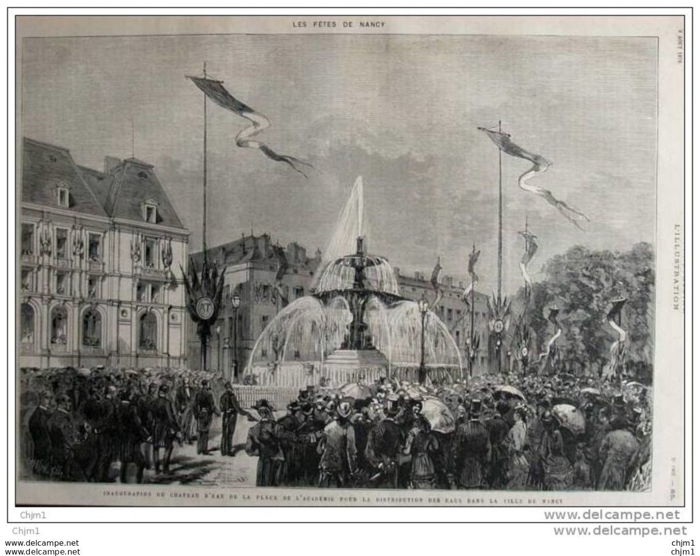 Les Fêtes De Nancy - Inauguration Du Chateau D&acute;eau - Page Original - 1879 - 2 - Documents Historiques