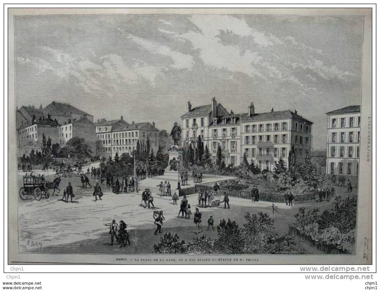 Les Fêtes De Nancy - La Place De La Gare - Page Original - 1879 - 3 - Documents Historiques