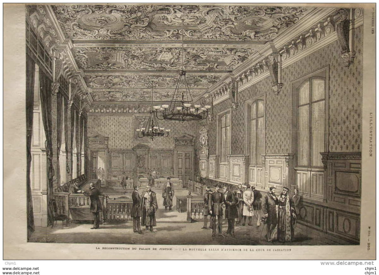 Le Réconstruction Du Palais De Justice - La Nouvelle Salle D'audience De La Cour De Cassation Page Original - 1879  -  3 - Documenti Storici