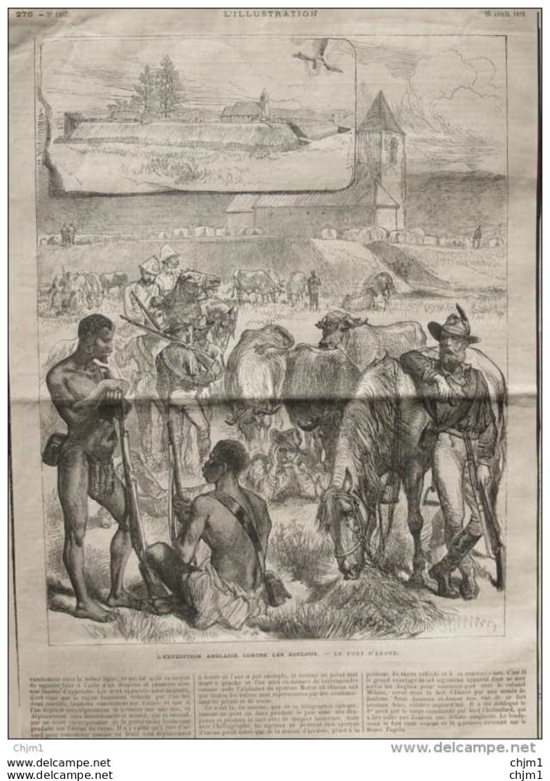 L'expédition Anglaise Contre Les Zoulous - Le Fort D'Ékove - Page Original - 1879 - Documentos Históricos