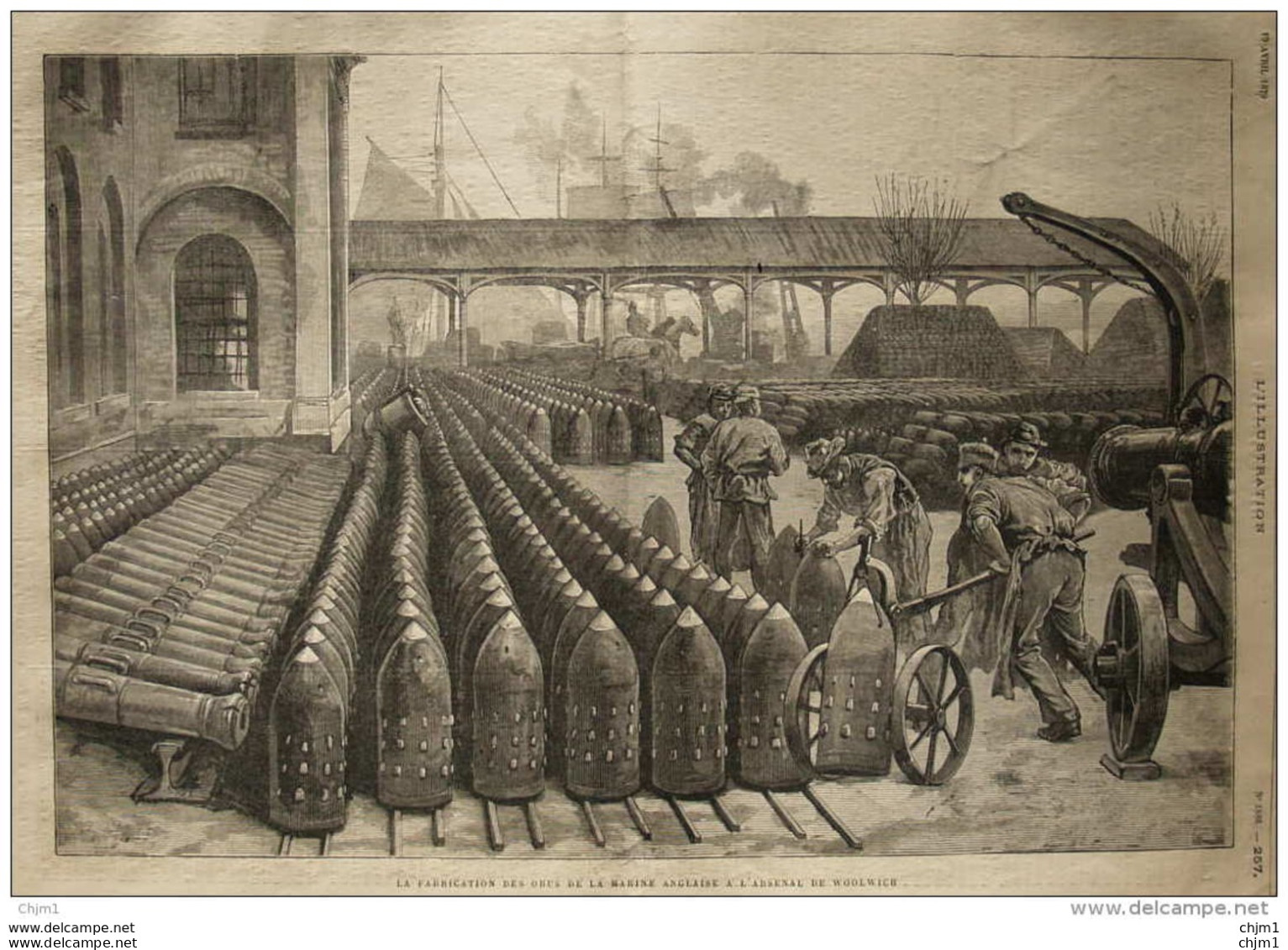 La Fabrication Des Obus De  La Marine Anglaise à L'arsenal De Woolwich - Page Original - 1879 - Historische Dokumente