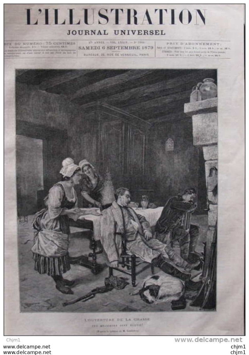 L'ouverture De La Chasse - D'après Le Tableau De M. Gaudefroy - Page Original - 1879 - Documentos Históricos