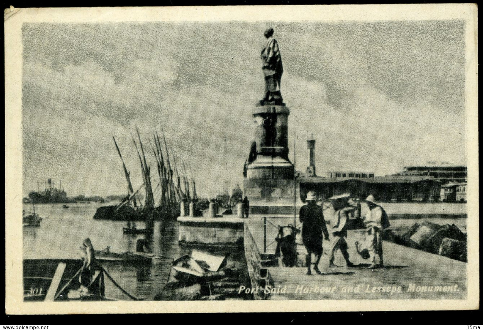 Port Said Harbour And Lesseps Monument - Port-Saïd