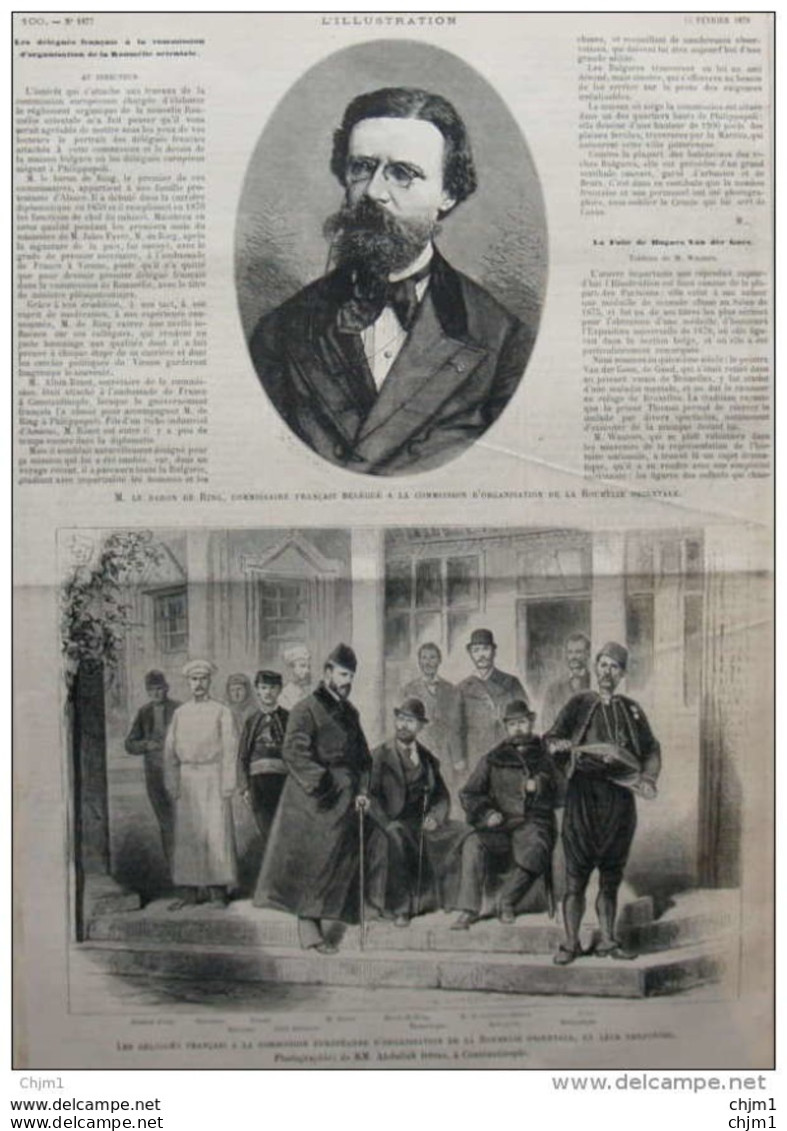 M. Le Baron De Ring, Délégué à La Commission D'organisation De La Roumélie Orientale - Page Original 1879 - Historical Documents