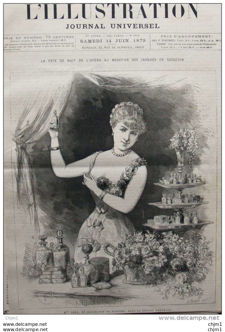 Mlle Théo, En Marchande Des Parfums Dans La Grand Kermesse - Page Original 1879 - Historische Dokumente