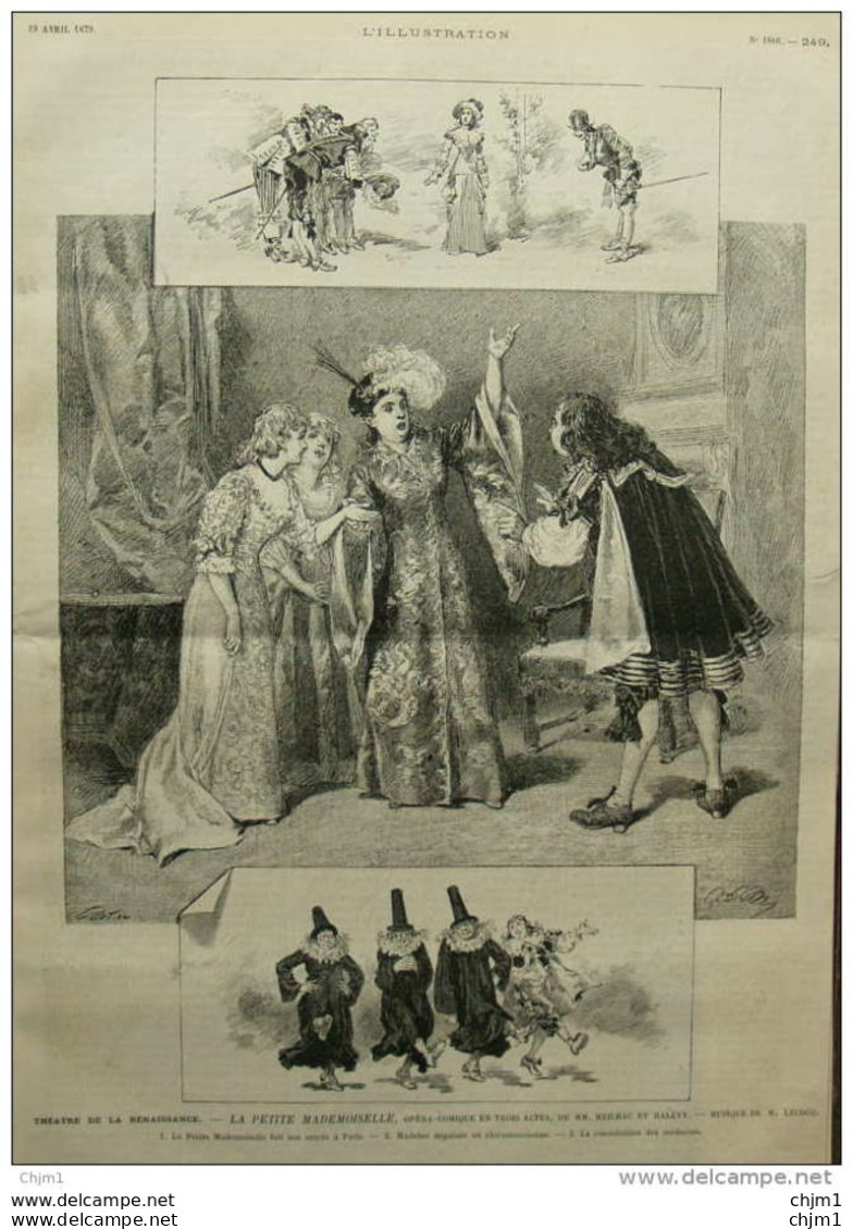 Théâtre De La Renaissance "La Petite Mademoiselle", Opéra-comique De MM. Meilhac Et Halévy - Page Original 1879 - Documenti Storici