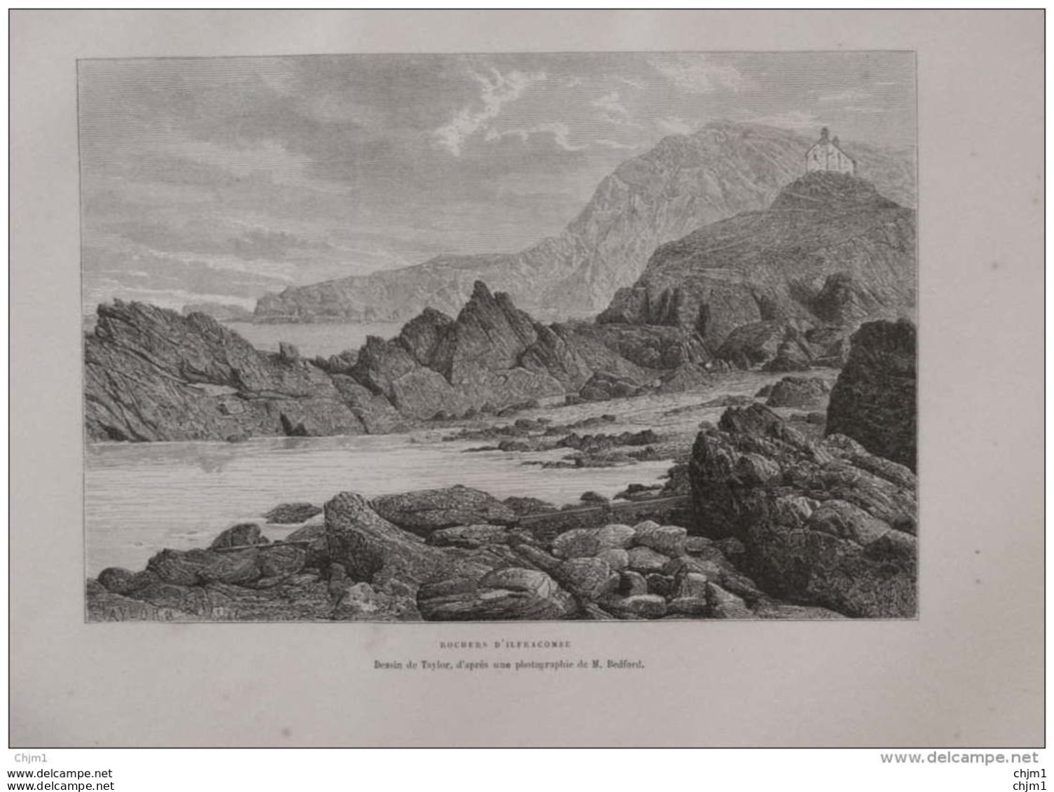 Rochers D'Ilfracombe -  Page Original 1879 - Historische Dokumente