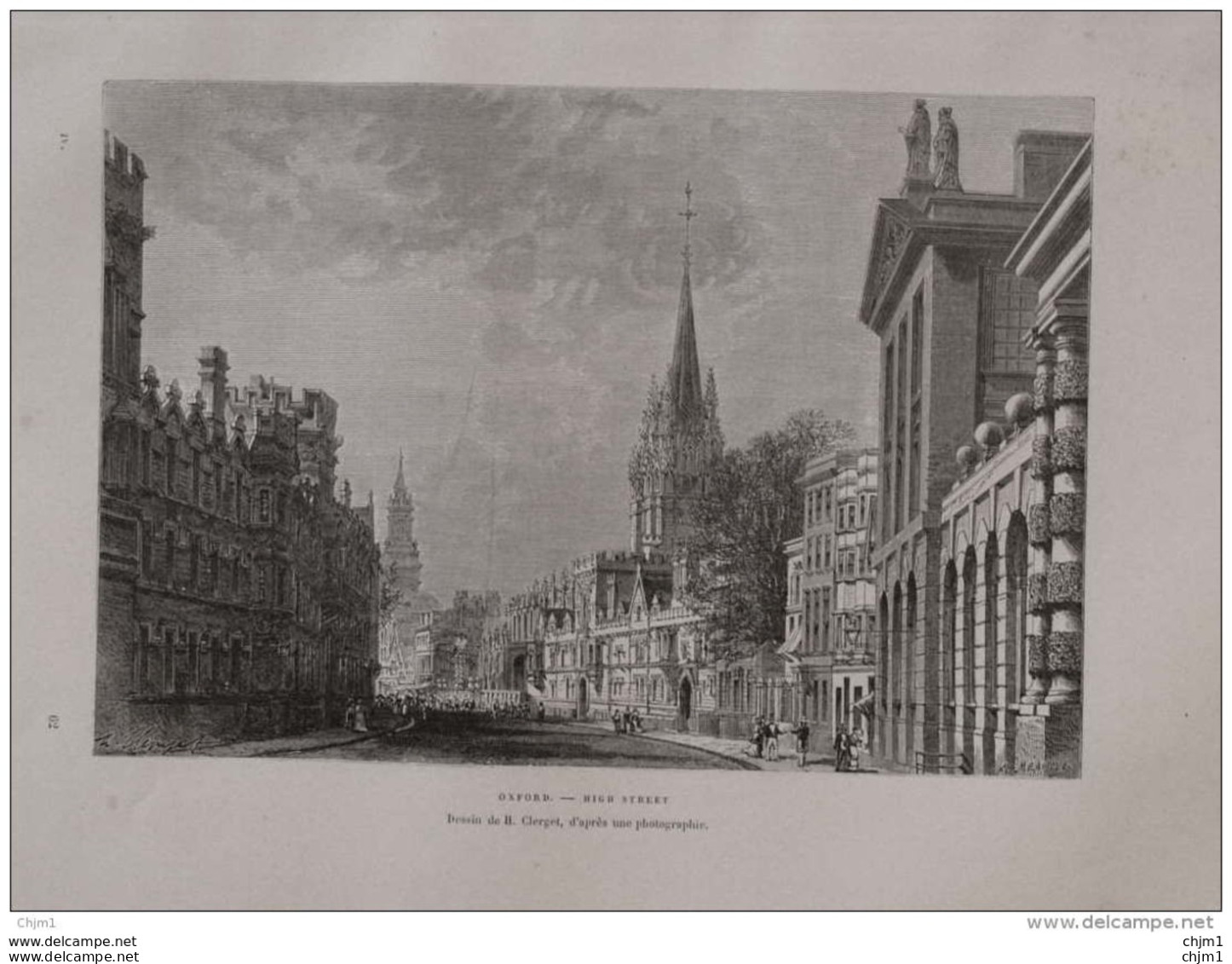 Oxford - High Street -  Page Original 1879 - Documentos Históricos