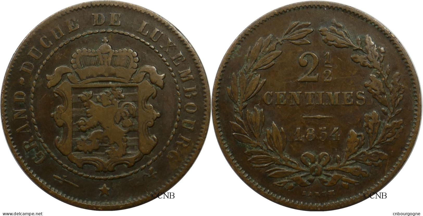Luxembourg - Grand-Duché - Willem III - 2 1/2 Centimes 1854 - TB+/VF35 - Mon5820 - Lussemburgo