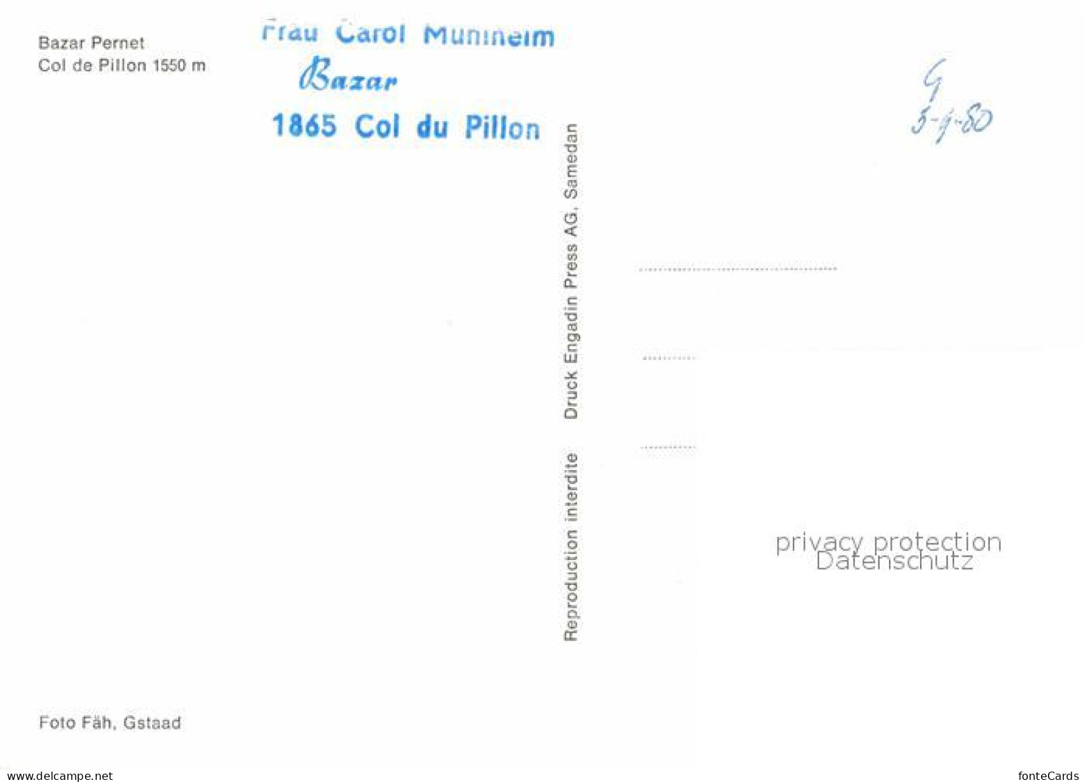 12662841 Col Du Pillon Bazar Pernet Alpen Col Du Pillon - Autres & Non Classés