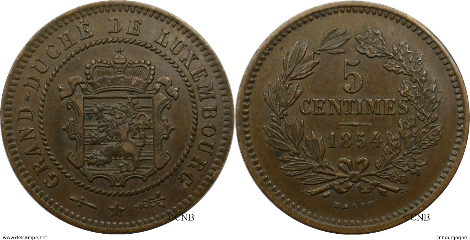 Luxembourg - Grand-Duché - Willem III - 5 Centimes 1854 - TTB+/AU50 - Mon5821 - Lussemburgo