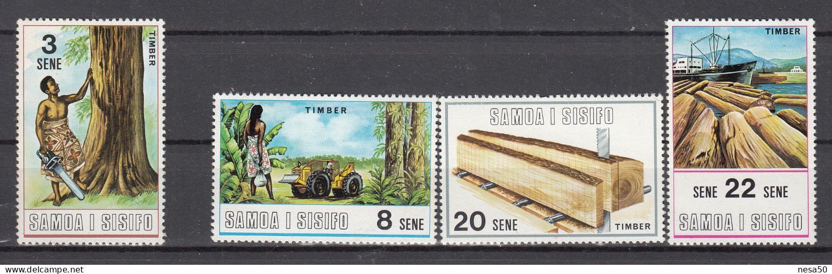 Samoa 1971 Mi Nr. 232 - 235, Hout Industrie, Timber, Postfris - Samoa