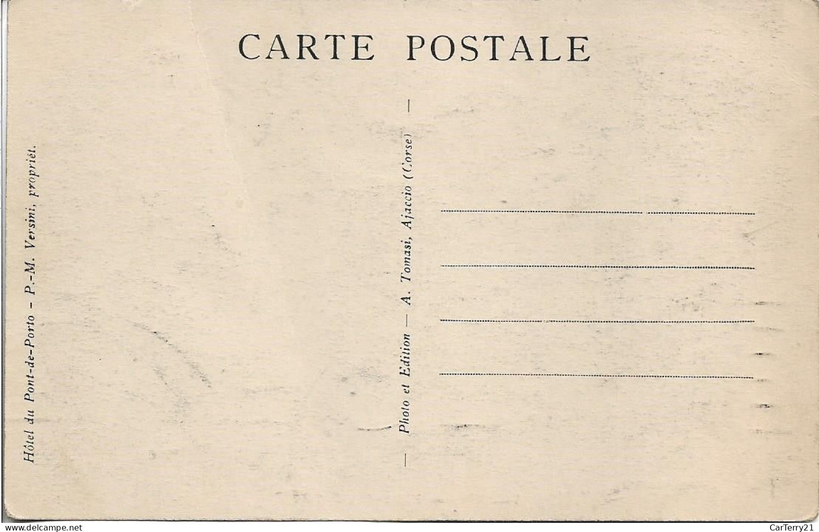 CPSM. 2A HÔTEL DU PONT DE PORTO. PROPRIETAIRE P-M VERSINI. - Sonstige & Ohne Zuordnung