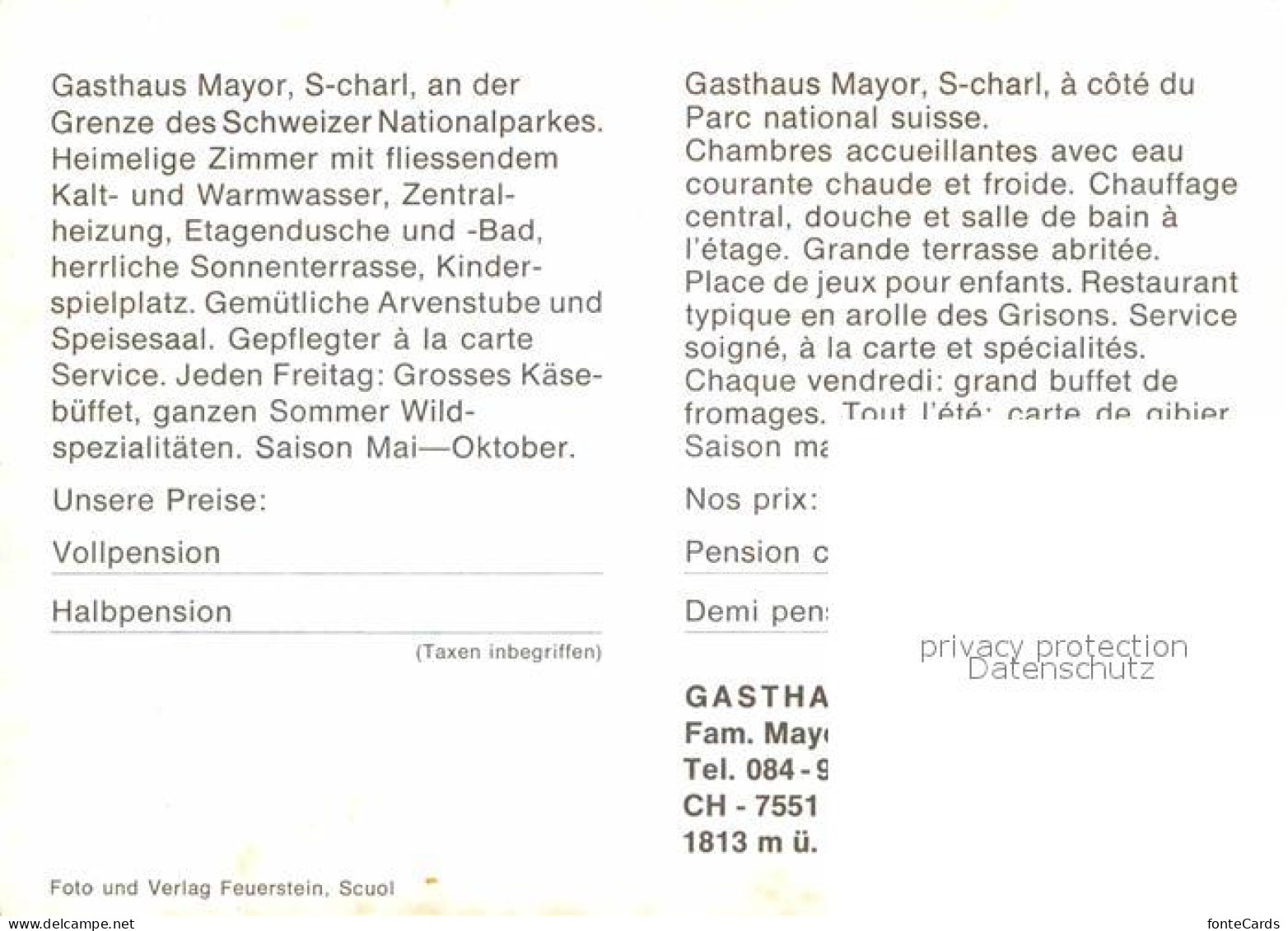 12661342 S-charl Gasthaus Mayor Gaststube Scuol - Autres & Non Classés